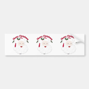 Vintage Merry Christmas Santa Bumper Sticker