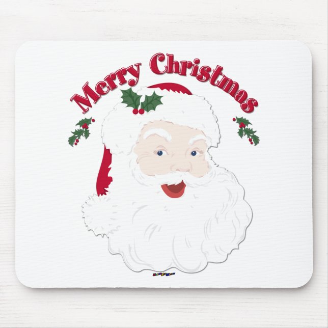 Vintage Merry Christmas Santa Mouse Pad (Front)