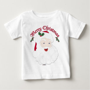 Vintage Merry Christmas Santa - script Baby T-Shirt