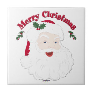 Vintage Merry Christmas Santa Tile