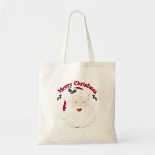 Vintage Merry Christmas Santa Tote Bag