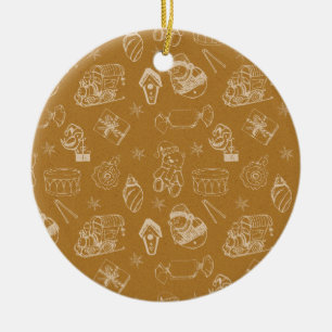 vintage merry christmas toys hand drawn ceramic ornament