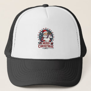 Vintage Merry Christmas Unicorn Santa Funny Christ Trucker Hat