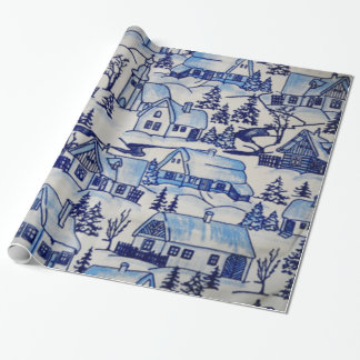 Vintage Merry Christmas Village / House-of-Grosch Wrapping Paper