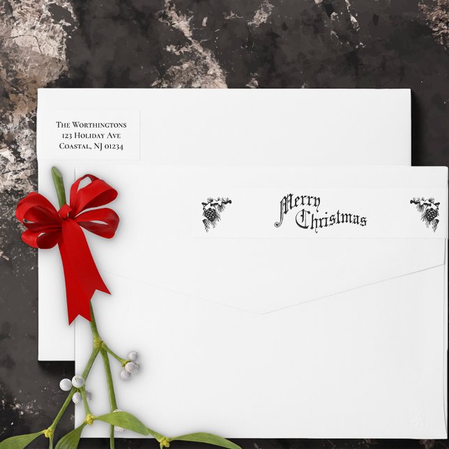 Vintage Merry Christmas Wrap Around Label (Creator Uploaded)