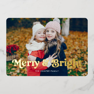 Vintage Merry Foil Holiday Card