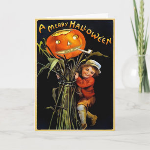 Vintage Merry Halloween Card