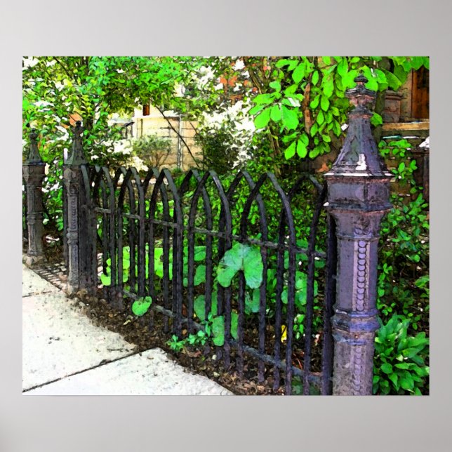 Vintage Metal Garden Fence Poster (Front)