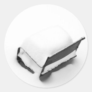 Vintage Metal Lawn Chair Full Of Snow Classic Round Sticker