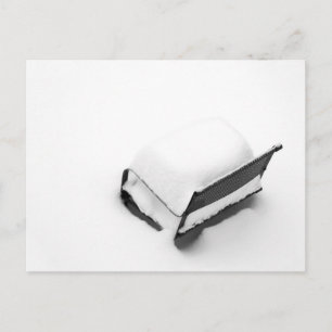 Vintage Metal Lawn Chair Full Of Snow Postcard