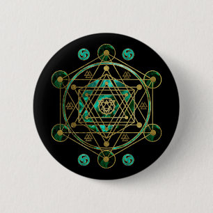 Vintage Metatron Sacred Geometry Retro Spiritual Y 6 Cm Round Badge