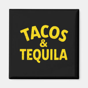 Vintage mexican fiesta tacos & drinking magnet