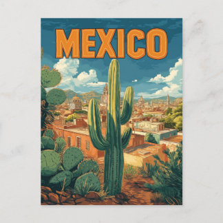 Vintage Mexico Cactus Travel  Postcard