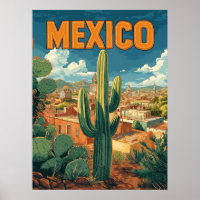 Vintage Mexico Cactus Travel 
