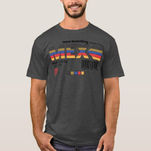 Vintage Mexico City MEX Airport Label Retro Travel T-Shirt