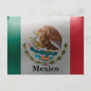 Vintage Mexico Flag Travel Tourism Postcard
