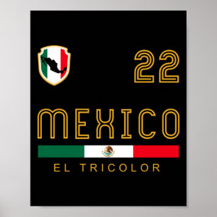 Vintage Mexico Jersey Futbol Soccer Flag Fan Gift Poster