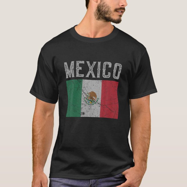 Vintage Mexico Mexican Flag Pride Gift T-Shirt (Front)
