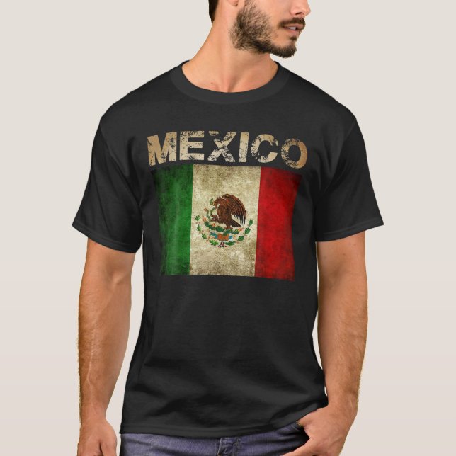 Vintage Mexico Mexican Flag Pride Gifts T-Shirt (Front)