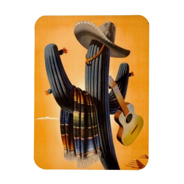 Vintage Mexico - Mexican Travel Tourism Advert Magnet (Vertical)