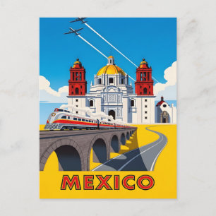 Vintage Mexico travel Announcement Postcard