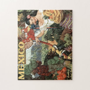 Vintage Mexico Travel Poster Jigsaw Puzzle