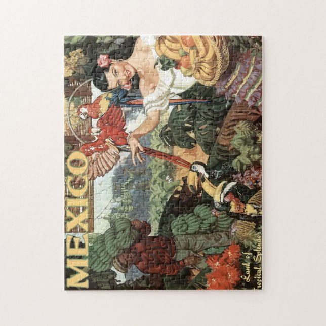 Vintage Mexico Travel Poster Jigsaw Puzzle (Vertical)