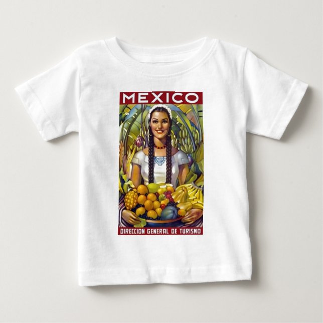 Vintage Mexico Travel Tourism Advertisement Baby T-Shirt (Front)