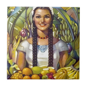 Vintage Mexico Travel Tourism Advertisement Ceramic Tile