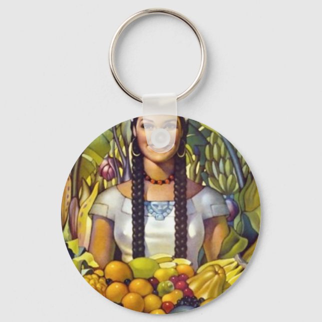 Vintage Mexico Travel Tourism Advertisement Key Ring (Front)