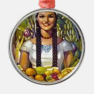 Vintage Mexico Travel Tourism Advertisement Metal Ornament