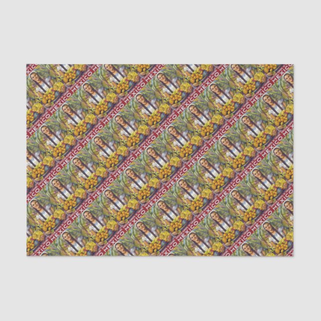 Vintage Mexico Travel Tourism Advertisement Tissue Paper (Front)