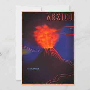 Vintage Mexico Volcano Card