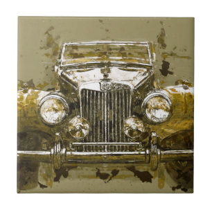 Vintage MG Sports Car Ceramic Tile