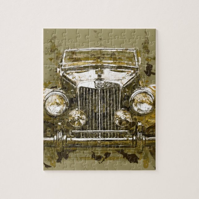 Vintage MG Sports Car Jigsaw Puzzle (Vertical)