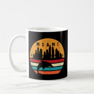 Vintage Miami 80s Dolphin Silhouette Souvenir Dolp Coffee Mug