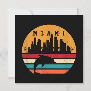 Vintage Miami 80s Dolphin Silhouette Souvenir Dolp Invitation