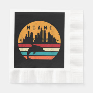 Vintage Miami 80s Dolphin Silhouette Souvenir Dolp Napkin