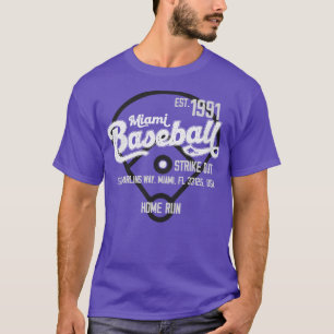 Vintage Miami Baseball Est 1991 Baseball Fan T-Shirt