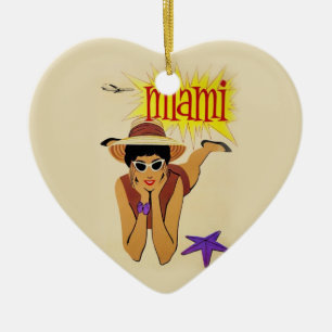 Vintage Miami Beach Ceramic Ornament