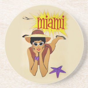 Vintage Miami Beach Coaster