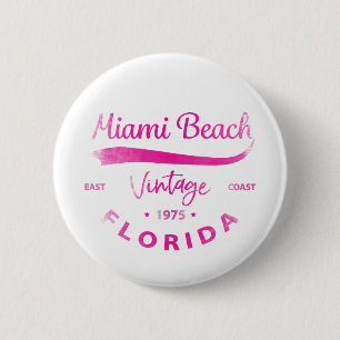 Vintage Miami-Beach, Florida, East Coast 6 Cm Round Badge
