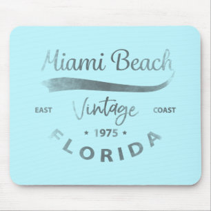 Vintage Miami-Beach-Florida Logo Grey Mouse Pad