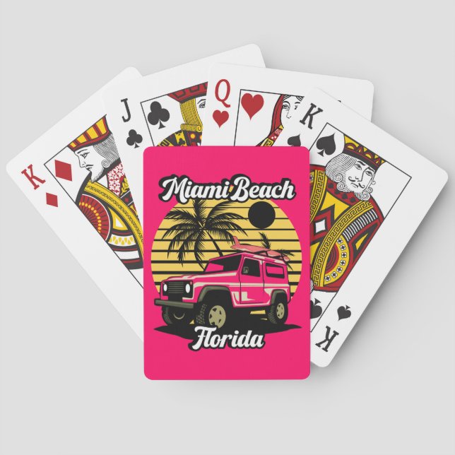 Vintage Miami Beach Florida Playing Cards (Back)