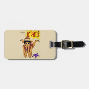 Vintage Miami Beach Luggage Tag