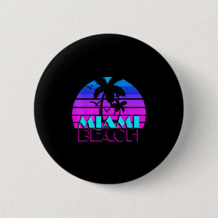 Vintage Miami Beach Novelty Tee Shirts, I Love Mia 6 Cm Round Badge