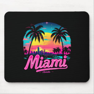 Vintage Miami Beach – Retro 305 Florida Sunset Gra Mouse Pad