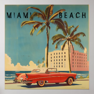 Vintage Miami Beach Travel Poster