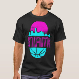 Vintage Miami Florida Cityscape Retro Basketball T-Shirt