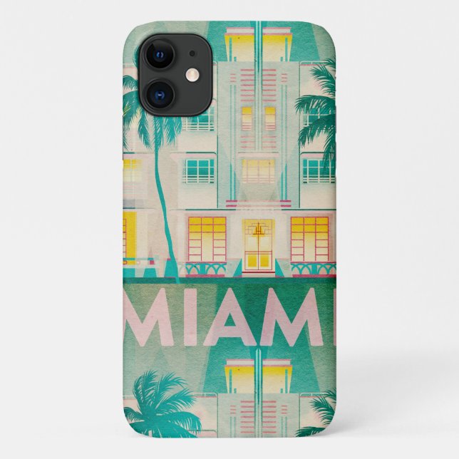 Vintage Miami, Ocean Drive iPhone Case (Back)